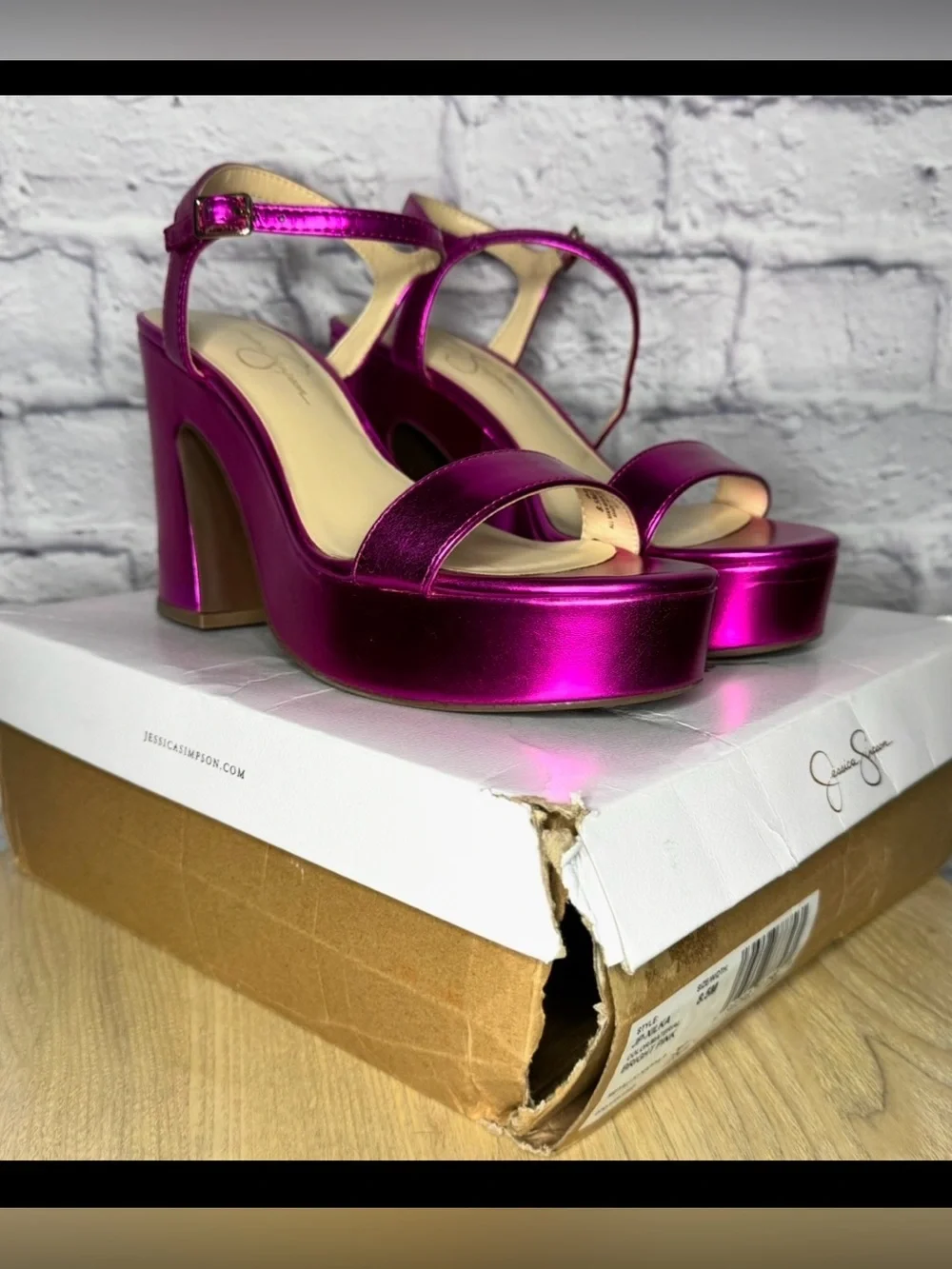 Jessica Simpson pink platform block heels NEW w box 8.5M